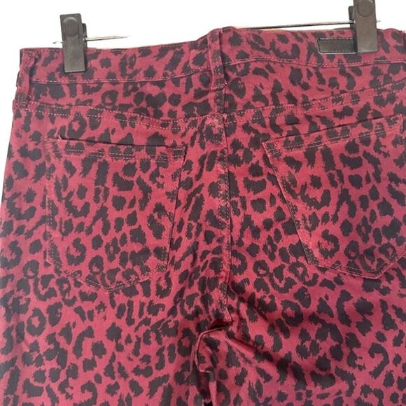 Sanctuary Dark Pink & Black Leopard Animal Print Ankle Skinny Jeans Women Sz 8 - Picture 7 of 13